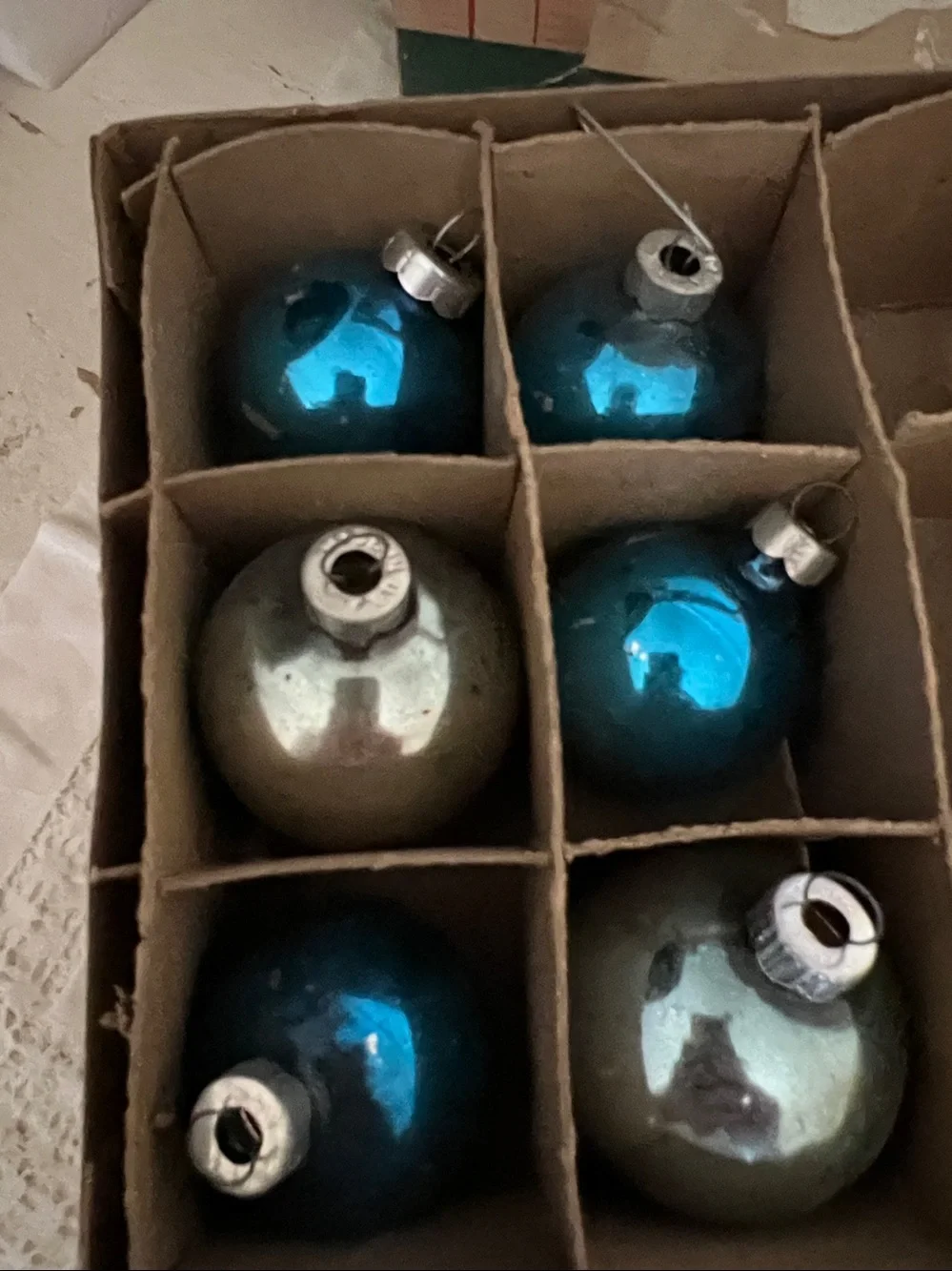 Vintage Mercury Glass Bells & Balls Christmas Ornaments